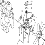 YM119244-42000 / 119244-42000 / YM119660-42009 / YM119660-42009 Водяной насос Komatsu 3D68 / Yanmar 3TNA68, 3TNE68, 3TNA72